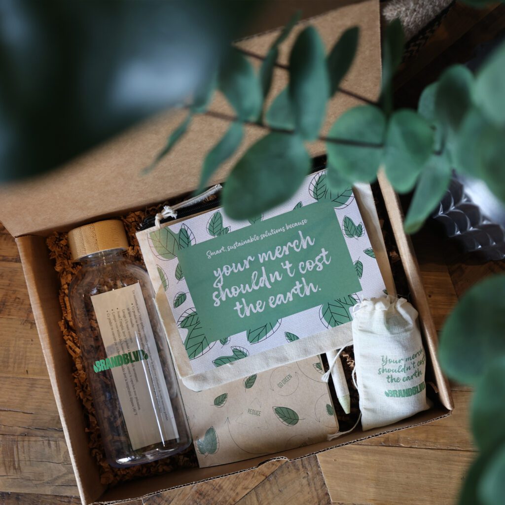prospecting with merch swag sustainable kit for eco